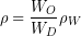 \begin{vergelijking*} \ rho = \ frac{W_O}{W_D}\rho_W \ end{vergelijking*}