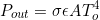 \begin{equation*} P_{out} = \sigma \epsilon AT_{o}^4 \end{equation*}