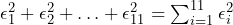 \epsilon_{1}^{2}+\epsilon_{2}^{2}+\ldots+\epsilon_{11}^{2}=\sum_{i=1}^{11}\epsilon_{i}^2