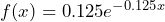  f(x) = 0.125e^{-0.125x} 