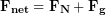 \begin{equation*} \bold{F_{net}} = \bold{F_{N}} + \bold{F_g} \end{equation*}