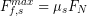 \begin{equation*} F^{max}_{f,s} = \mu_{s}F_{N} \end{equation*}