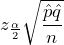 z_{\frac{\alpha}{2}}\sqrt{\displaystyle\frac{\hat{p}\hat{q}}{n}}