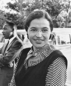 Photograph of Rosa Parks.
