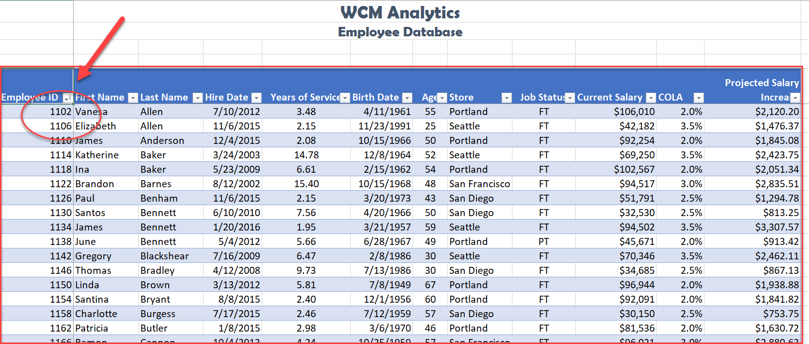 i want to sort my columns together in excel for mac 2016