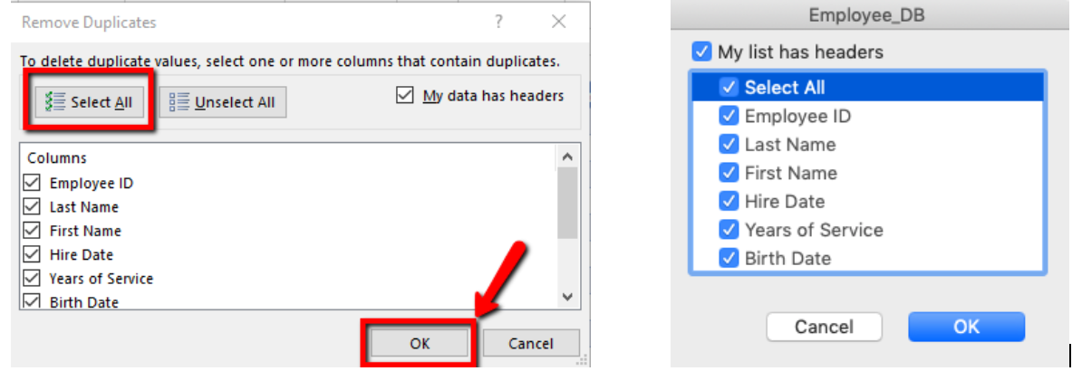 remove duplicates excel for mac