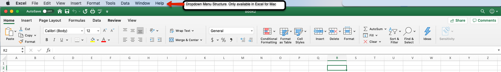 change the back stage title for excel on mac