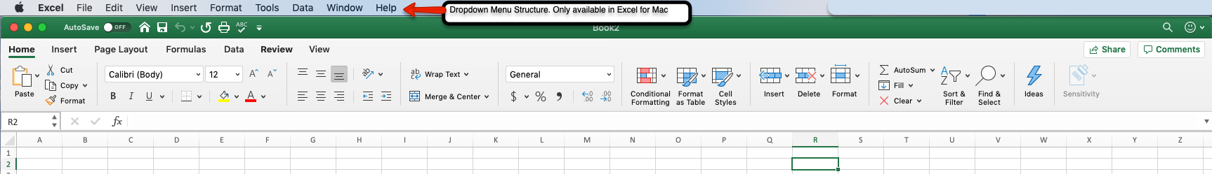 how to change the backstage title for excel on mac