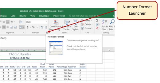 number dialog box launcher excel mac