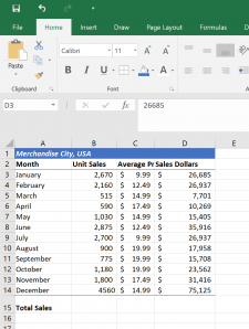 1.3 Formatting and Data Analysis – Beginning Excel 2019