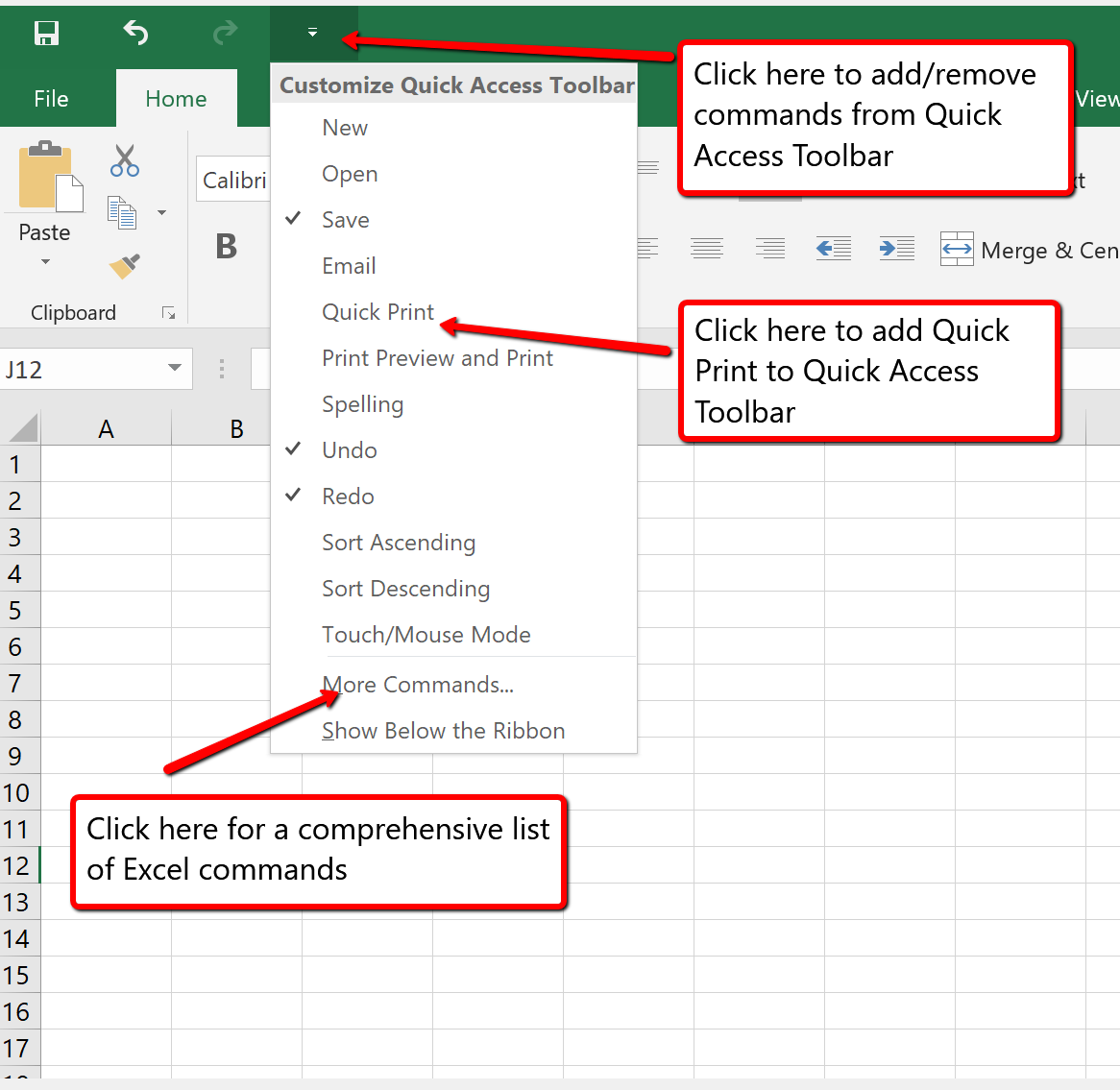 Customizing The Quick Access Toolbar In Microsoft Excel Word And Hot