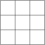 a 3 by 3 grid representing 9 square feet