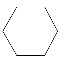 a regular hexagon (6 sides)