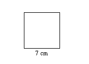 square with bottom side labeled 7 cm