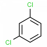 1,3-dichlorobenzene has 2 chlorines substituted for hydrogen at carbons separated by one unsubstituted carbon on the ring.