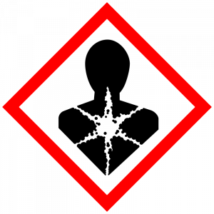 Pictogram indicating hazardous chemical that is a health hazard.