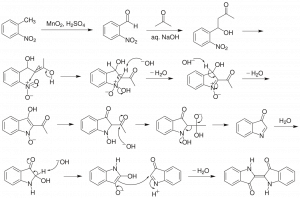 A series of 12 linked chemical reactions written out to show a synthetic pathway.