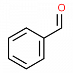 Benzaldehyde, a benzene ring with a 1-carbon aldehyde substituted for hydrogen at one position.