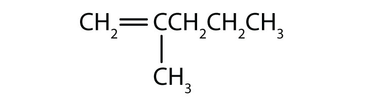 Structure shows a parent chain of 5 carbons, a double bond between carbons 1 and 2, and a 1-carbon branch at carbon 2.