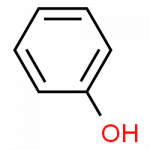 A benzene ring with an OH attached, known as phenol.