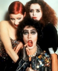 three characters from The Rocky Horror Picture Show