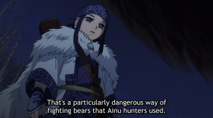 Screenshot of character from Golden Kamuy