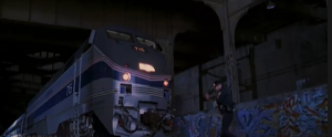 Officer Amelia Donaghy stopping a train