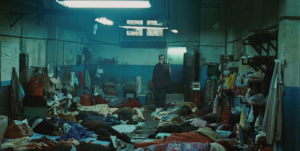 Screenshot of abode of indentured Chinese workers from Biutiful (2010)