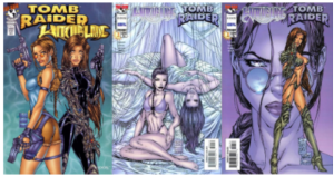 Tomb Raider “Witchblade” cover arts for 1st comic book appearance (1997).