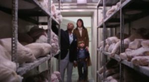 Screen snip of Dick, Wendy, and Danny in the freezer from The Shining (1980)