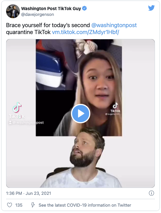 Screenshot of Tweet that when clicked on will open to the Twitter video