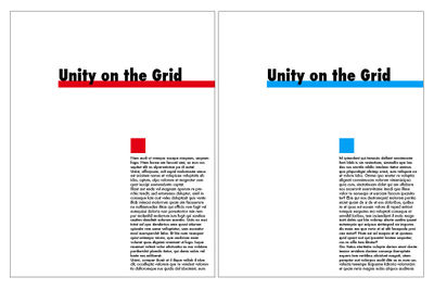 Two page layouts, the result of this chapter's exercises.