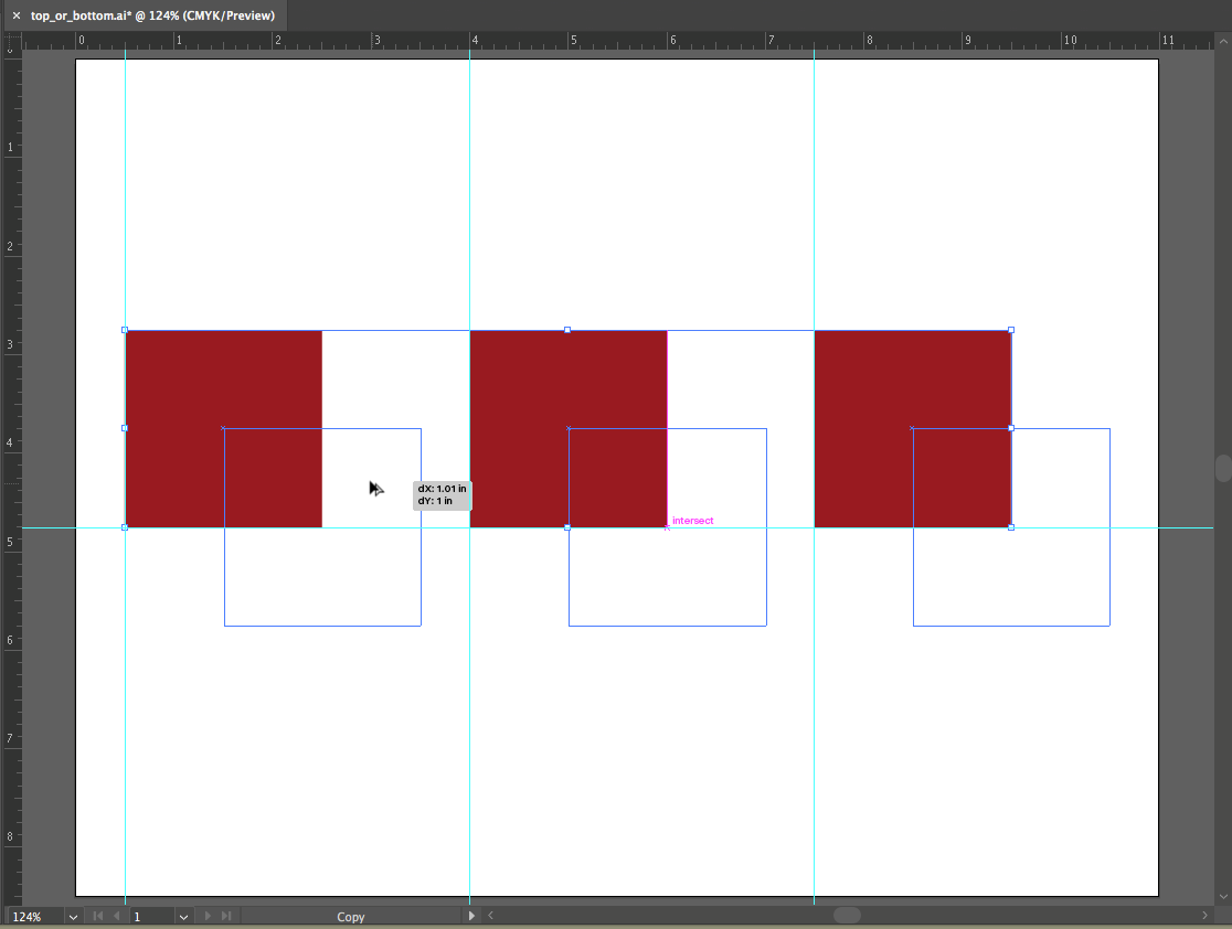 Duplicating and offsetting the squares