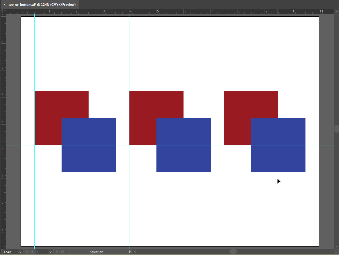 Value change of one row of squares