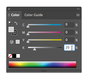 Using the Color Sliders to create grayscale value