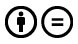 Two icons: a stylized human figure in a circle, and an equals sign in a circle.