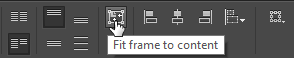 Screen capture showing the "Fit frame to content" button in the InDesign® Control Bar