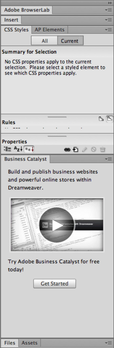 Dreamweaver Panel