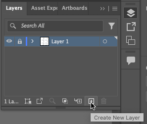 Location of the Create New Layer icon and function