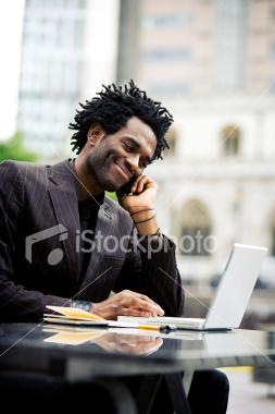 iStockphoto.com photo of man on cell phone