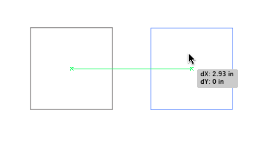 Example of duplicating and moving a square.