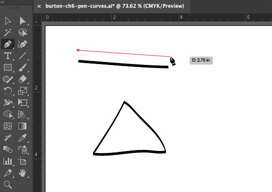 Creating a line with the Pen Tool
