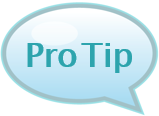 the words "pro tip" in a speech bubble