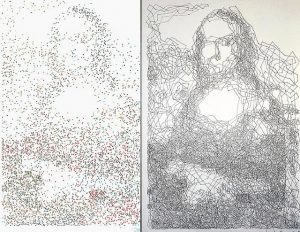 a "connect the dots" version of The Mona Lisa