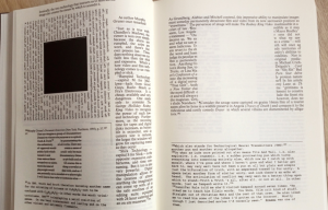 pages from Mark Z. Danielewski's novel House of Leaves, which demonstrates the creative arrangement of text on a page