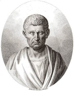 Artwork depicting statue of Aristotle