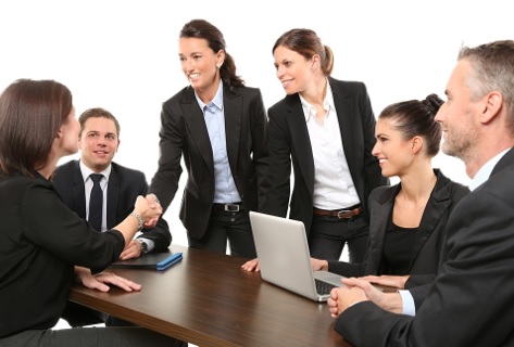 Group of workers introducing themselves in a team meeting