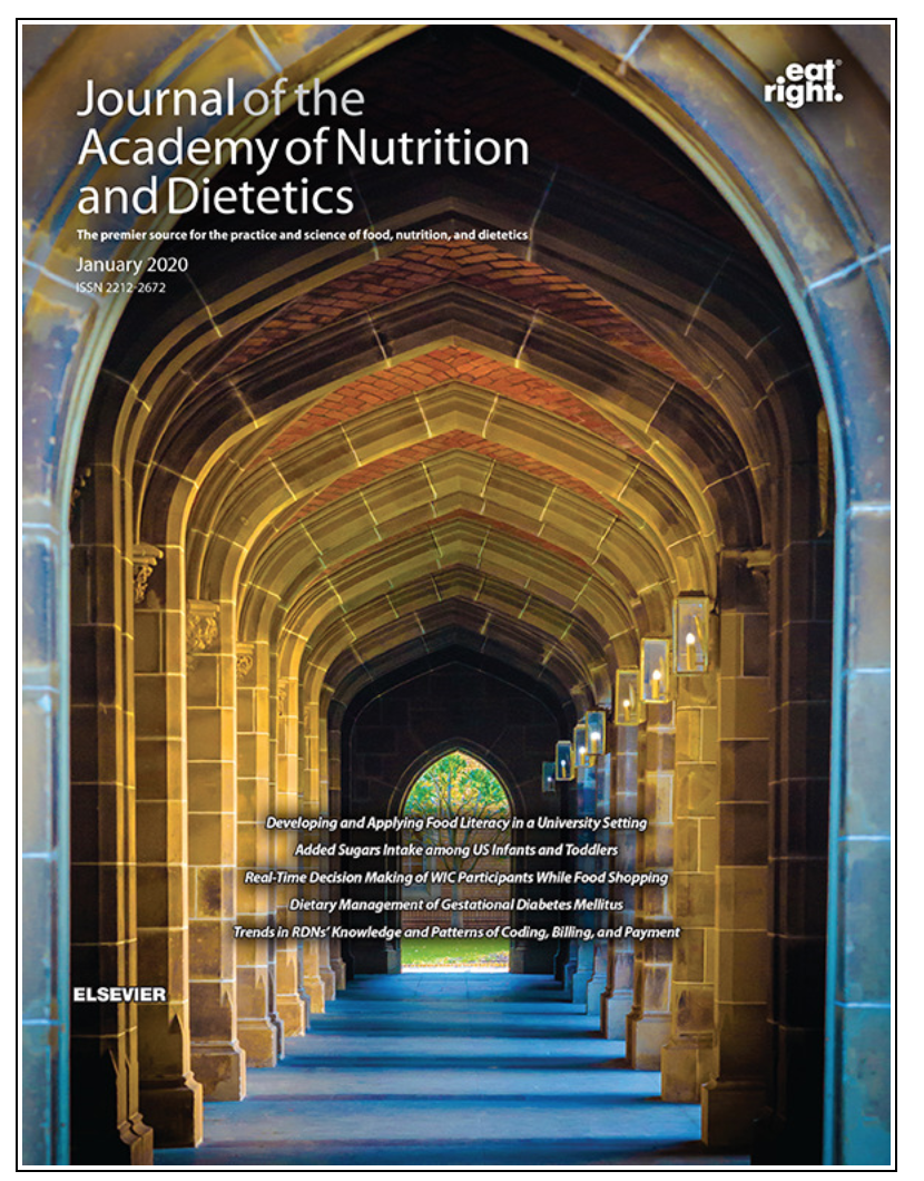 A sample cover of the journal of the Academy of Nutrition and Dietetics.