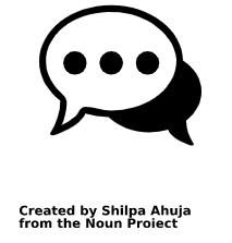 icon with two overlapping thought bubbles
