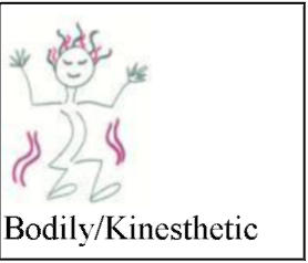A drawing of a dancing person. It represents bodily/kinesthetic intelligence.